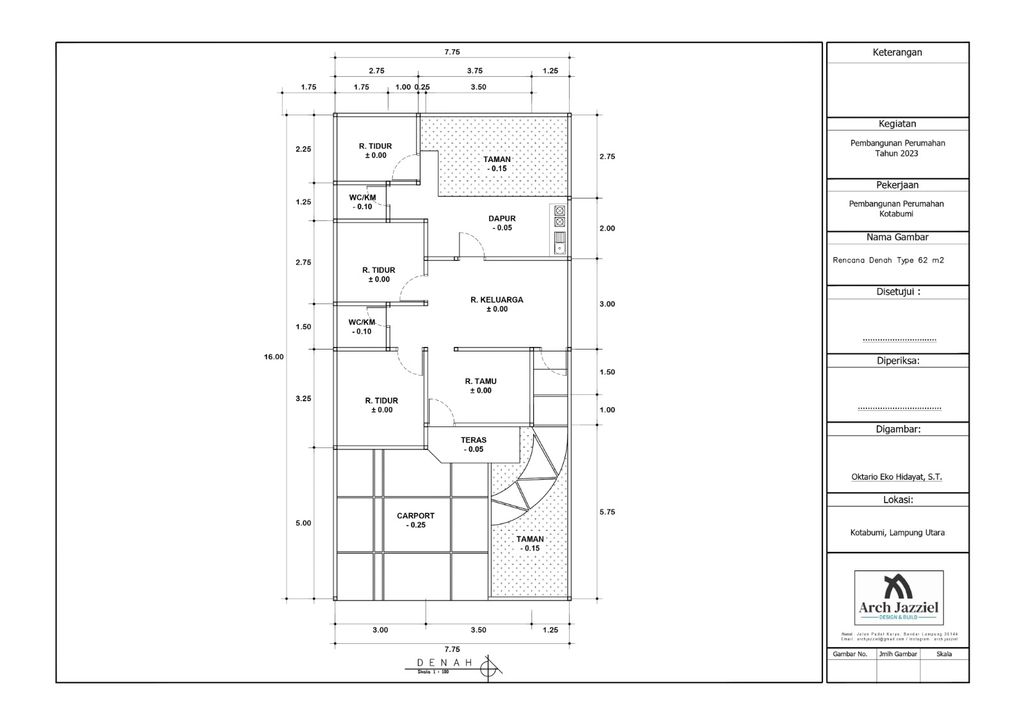 foto denah rumah tipe 62/124 perumahan Griya Lanatta
