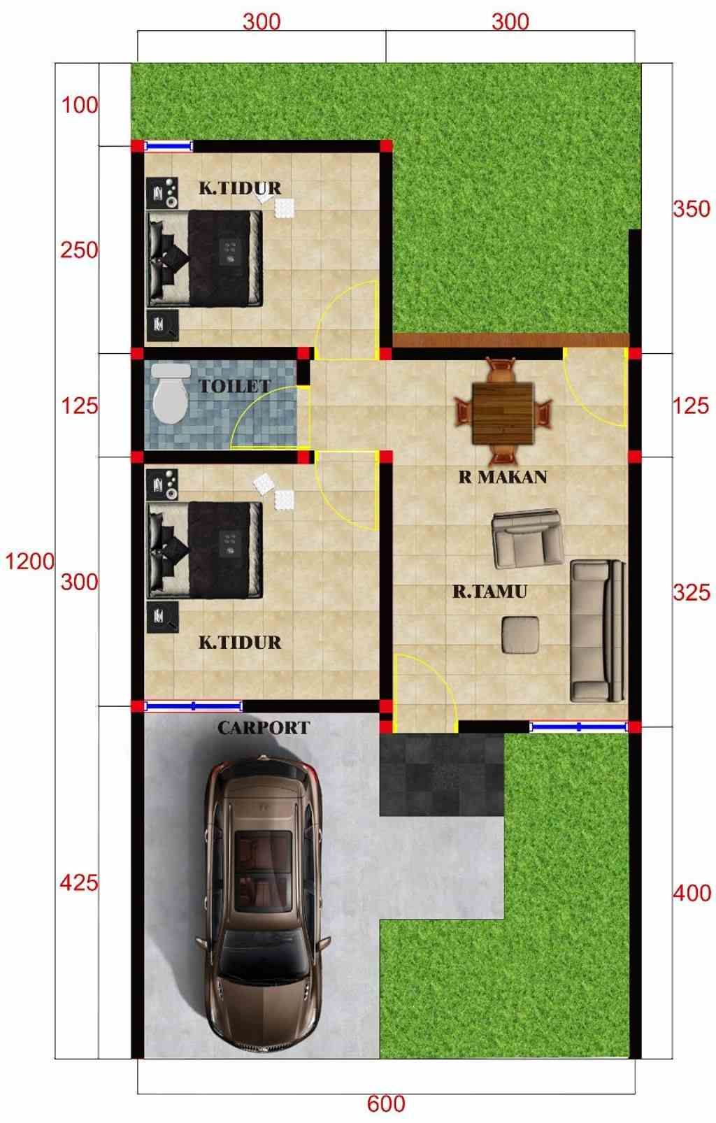 foto denah rumah tipe 36 perumahan GRAND MUTIARA RESIDENCE 2