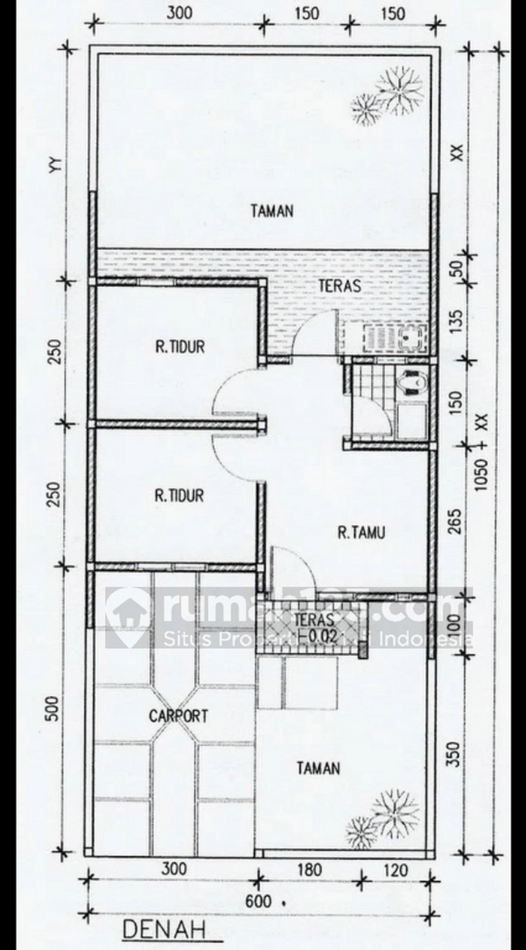 foto denah rumah tipe TAPAK perumahan VILLA MADANI GREENLAND