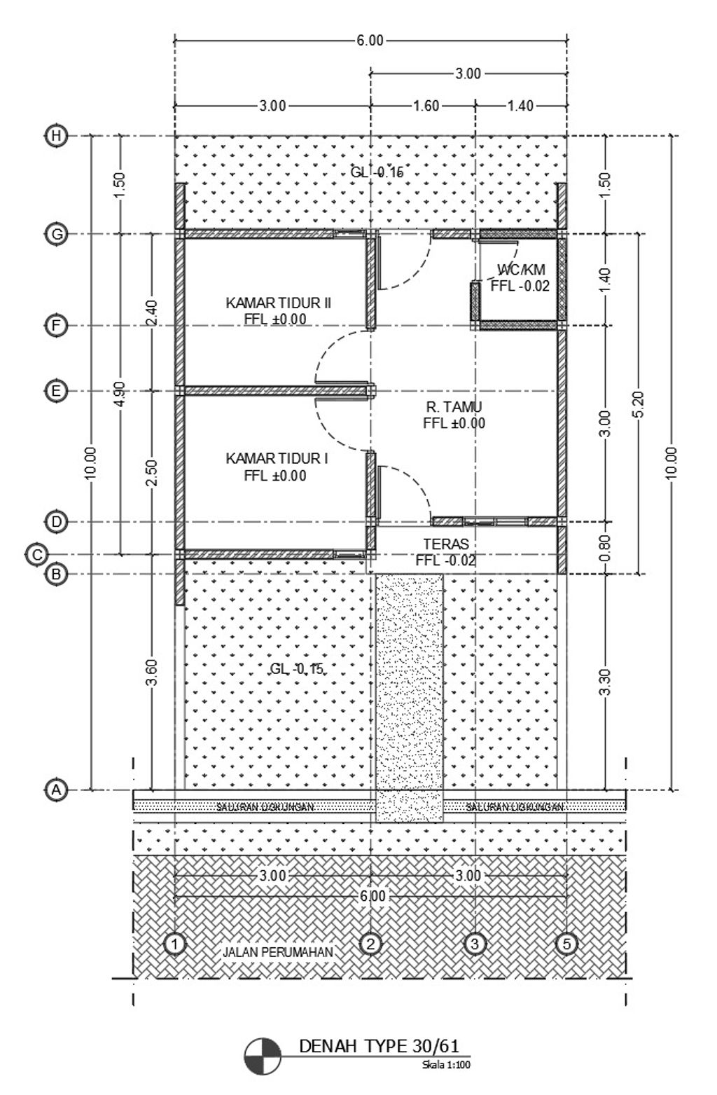 foto denah rumah tipe 30/61 perumahan Griya Mulya Asri Tahap 2