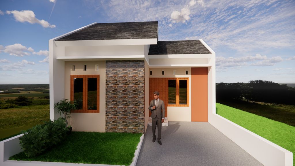 foto tampak rumah tipe 36/60 perumahan Srimulyo village