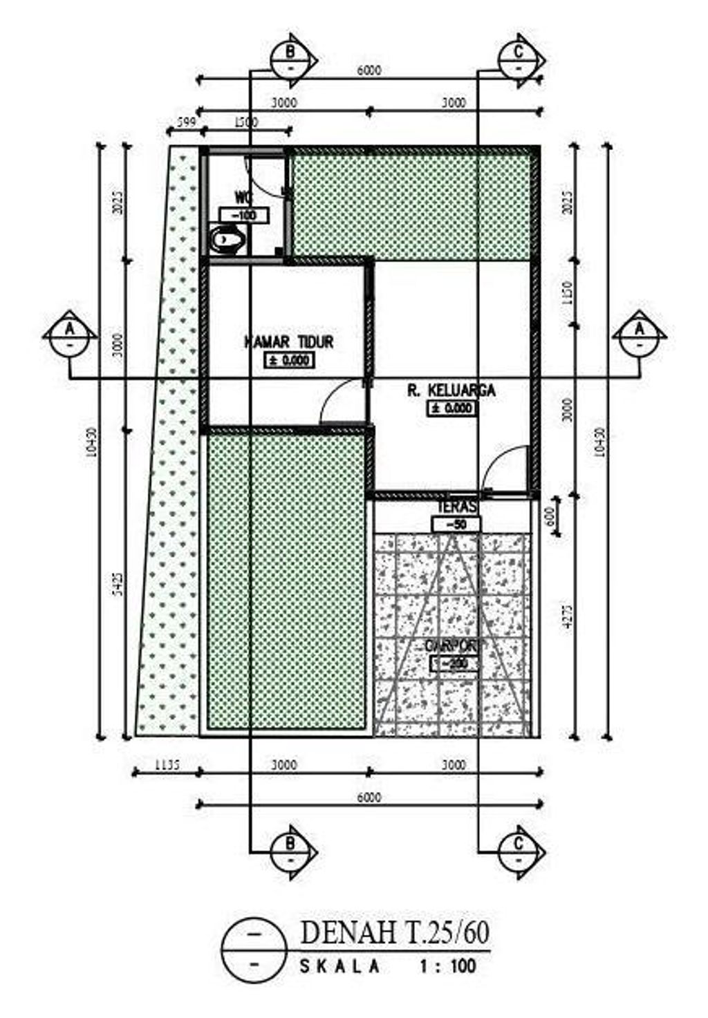 foto denah rumah tipe 25/70 perumahan Jeruksawit Regency