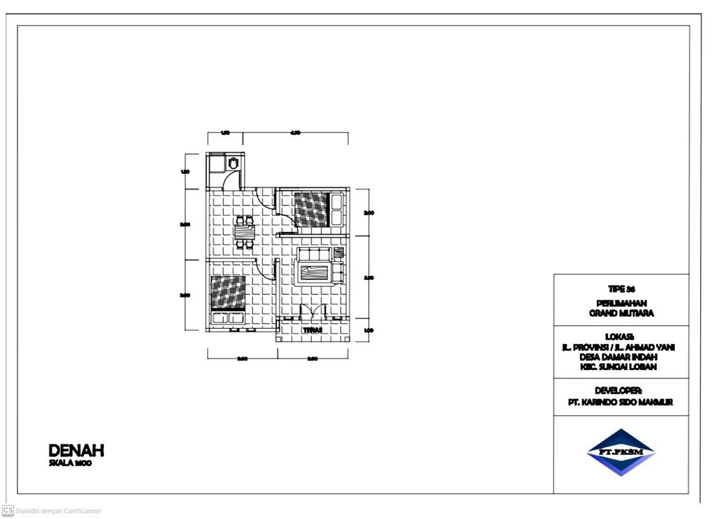 foto denah rumah tipe 36 perumahan GRAND MUTIARA