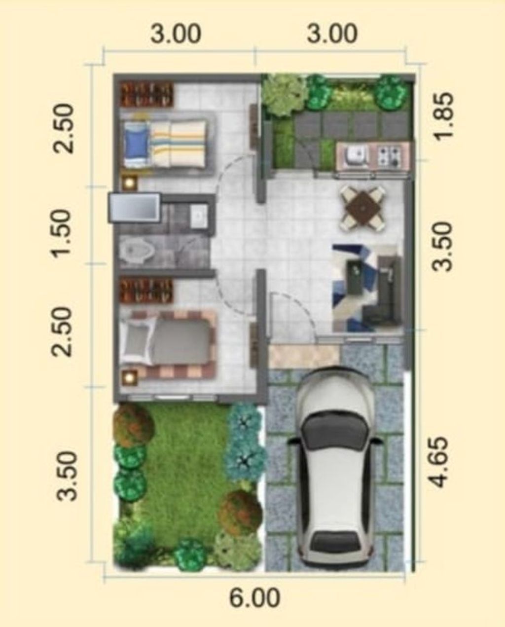 foto denah rumah tipe KIRANA ARGASUNYA RESIDENCE perumahan KIRANA ARGASUNYA RESIDENCE