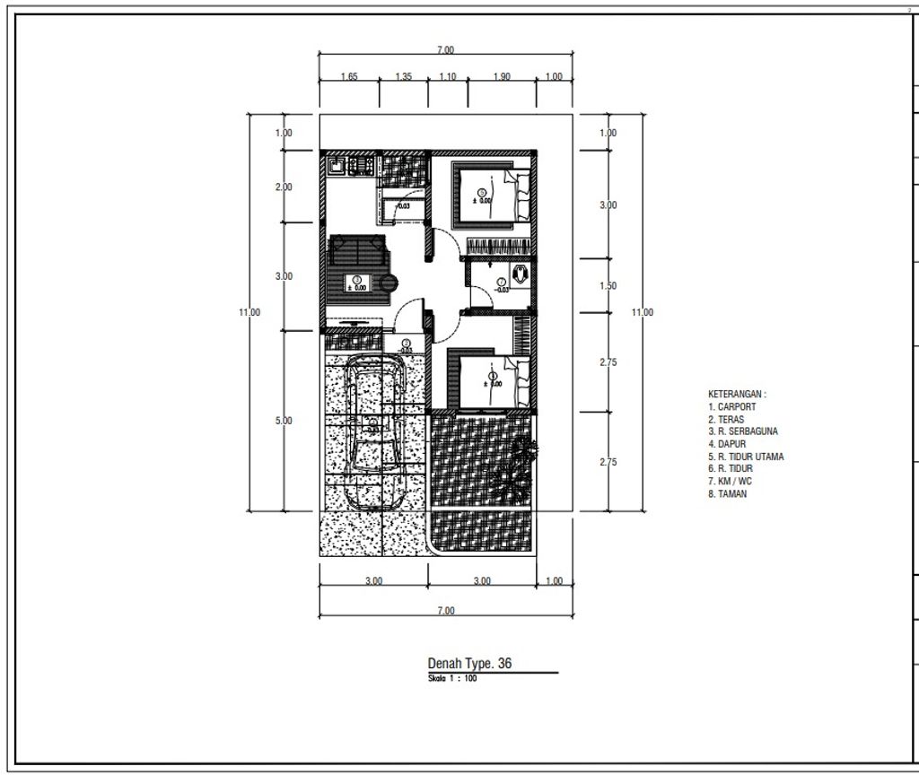 foto denah rumah tipe 36 perumahan LAVANAA LAND CLUSTER SHERA