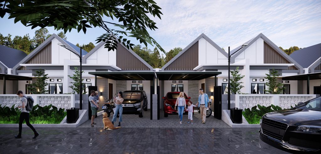 foto tampak rumah tipe 45 perumahan CALATHEA TOWNHOUSE