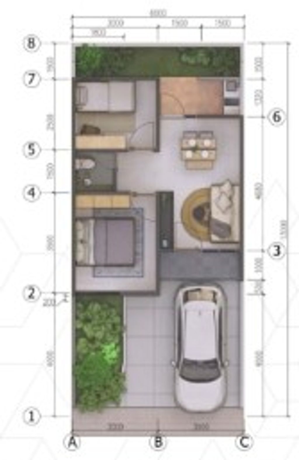 foto denah rumah tipe 45 perumahan THE SQUARE RESIDENCE