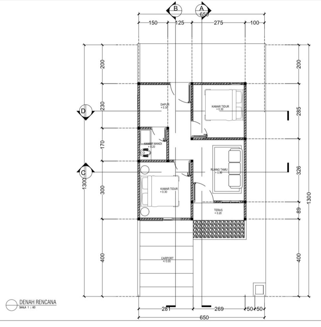 foto denah rumah tipe 36 (subsidi) perumahan OPHELIA LAND