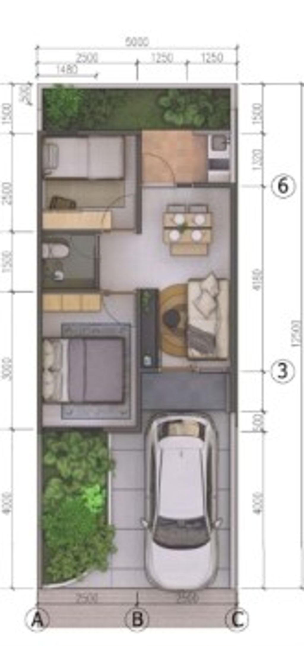foto denah rumah tipe 35 perumahan THE SQUARE RESIDENCE