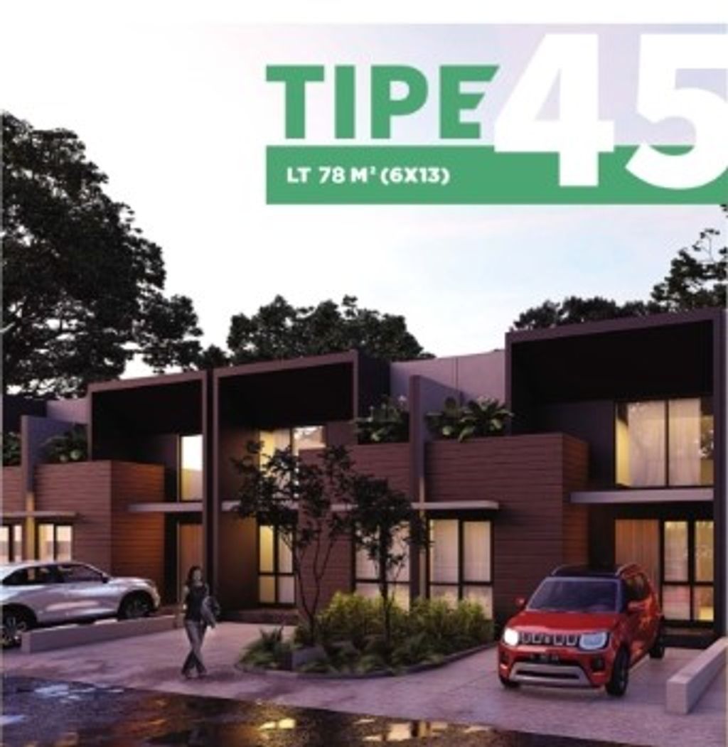 foto tampak rumah tipe 45 perumahan THE SQUARE RESIDENCE
