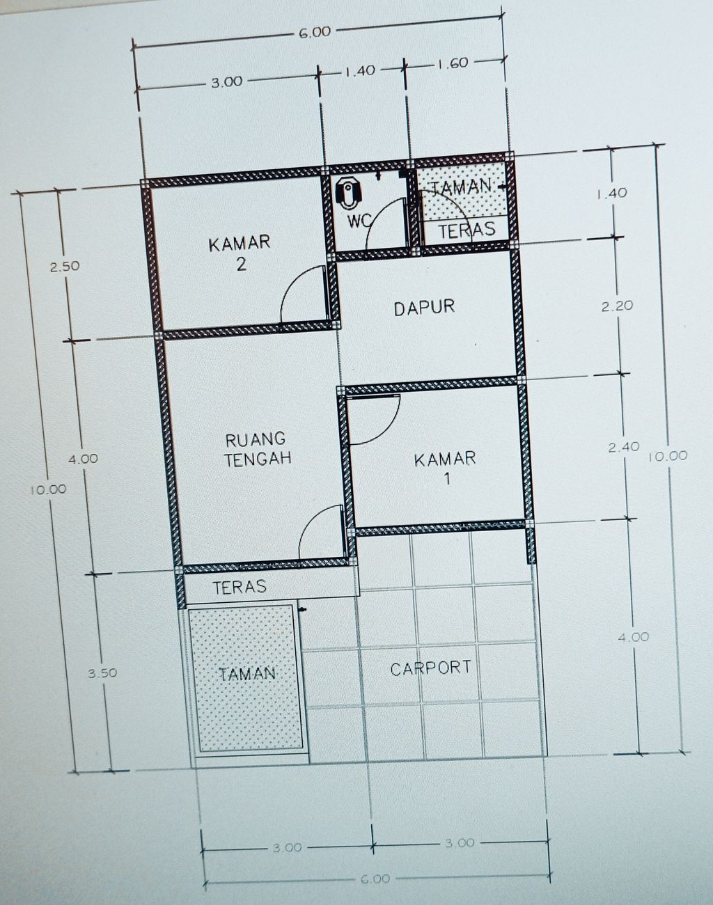 foto denah rumah tipe 36/72 perumahan Perumahan Faris Regency 2