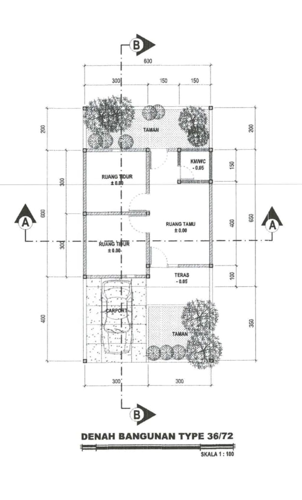 foto denah rumah tipe 36/72 perumahan BTN DIRZ RESIDENCE