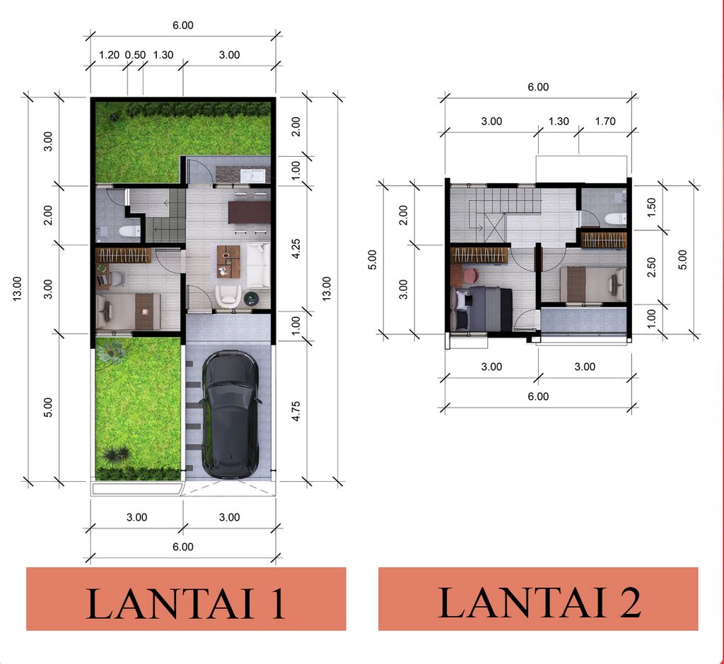 foto denah rumah tipe GRANDE LUXURY (RUMAH 2 LANTAI) perumahan RAJEG TERRACE GREEN RESIDENCE