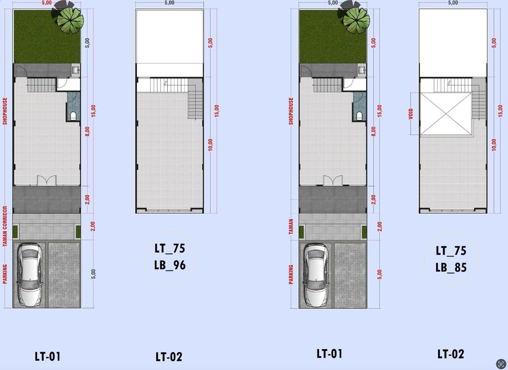 foto denah rumah tipe SHOPHOUSE VV1 (M2) perumahan Ruko Victoria Valley Blok M2