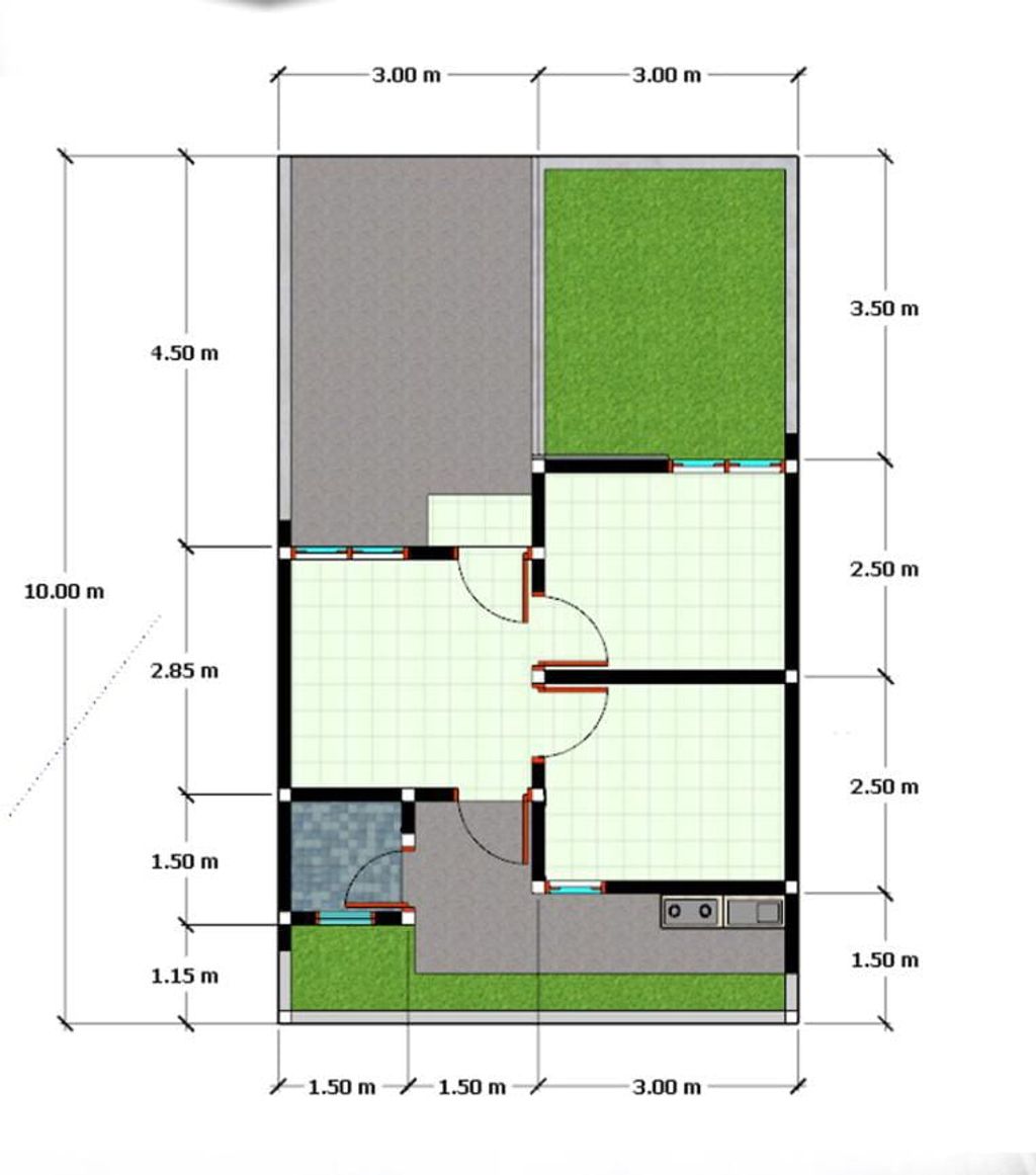 foto denah rumah tipe 26/60 162JT perumahan Graha Sejahtera Tempel 3