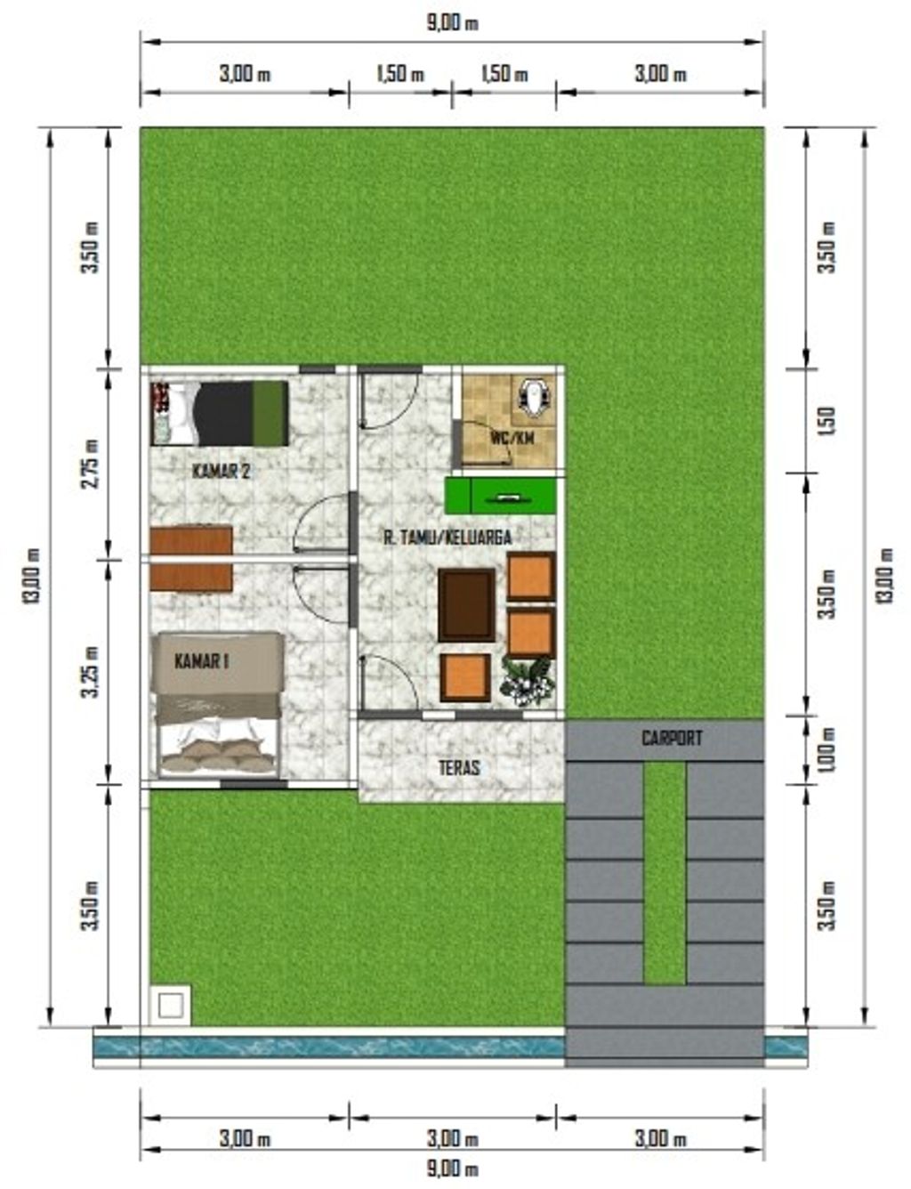 foto denah rumah tipe 36 perumahan MEDAN JAYA RESIDENCE 2