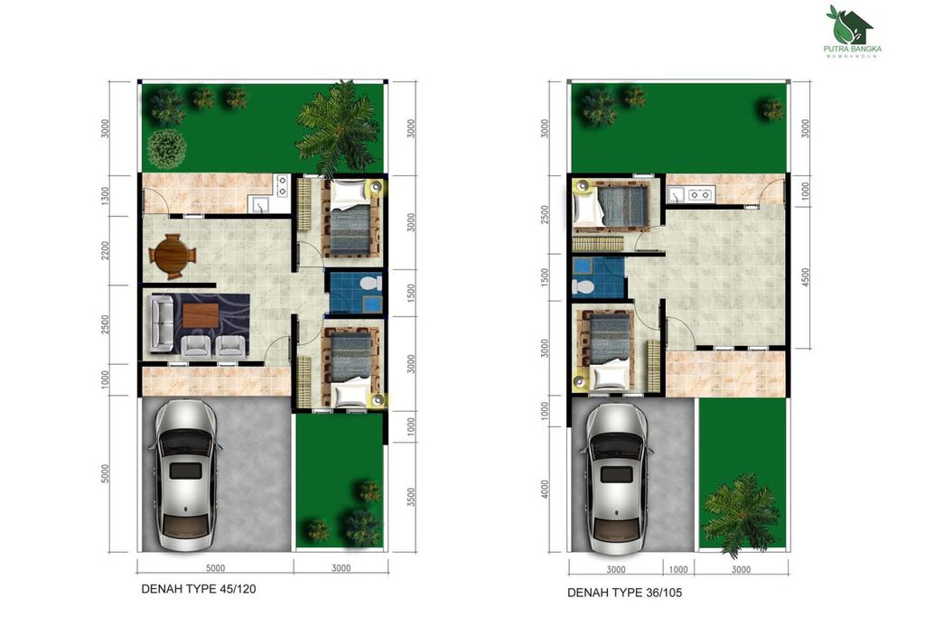 foto denah rumah tipe H1 Komersil perumahan Merawang Green View