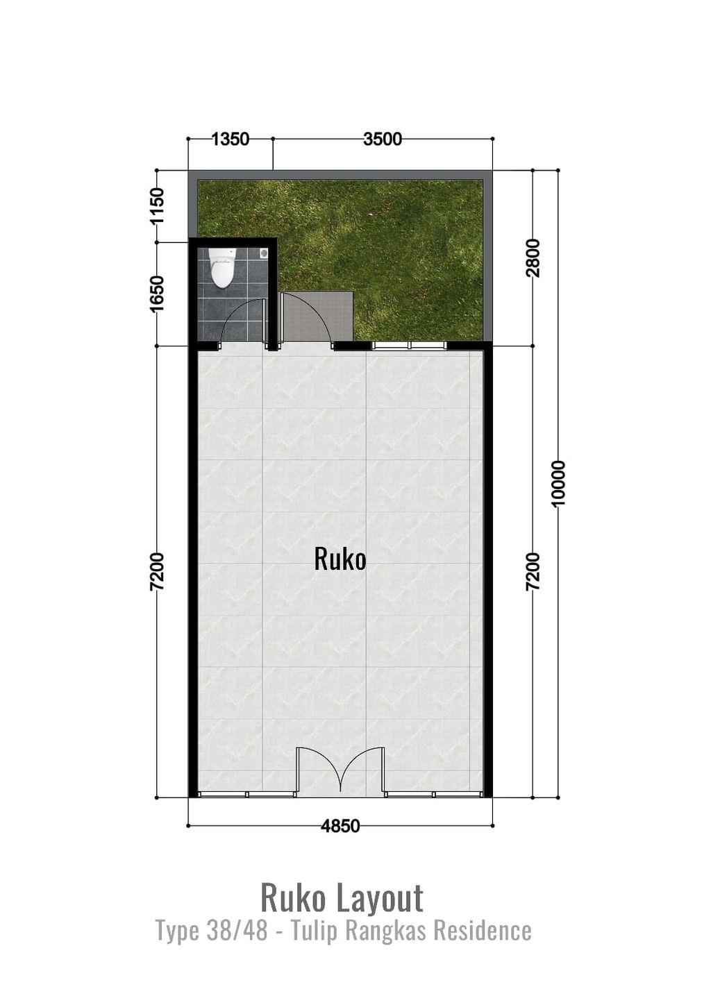 foto denah rumah tipe Ruko perumahan TULIP RANGKAS RESIDENCE
