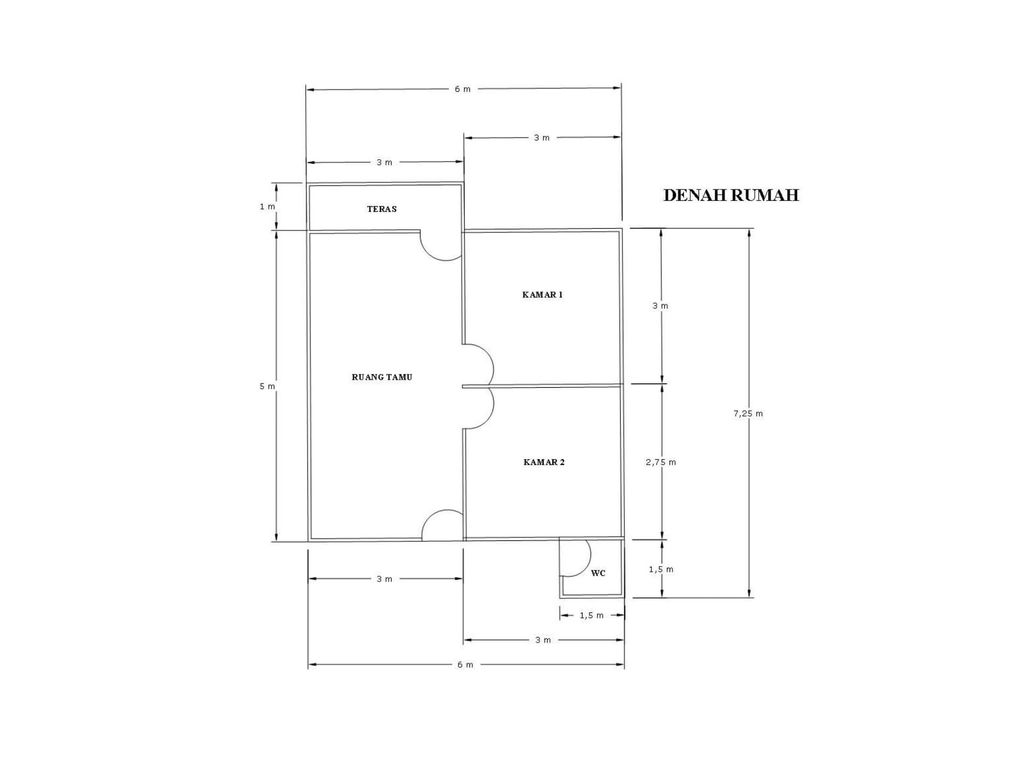 foto denah rumah tipe 36 m2 perumahan BUMI BAROKAH 5