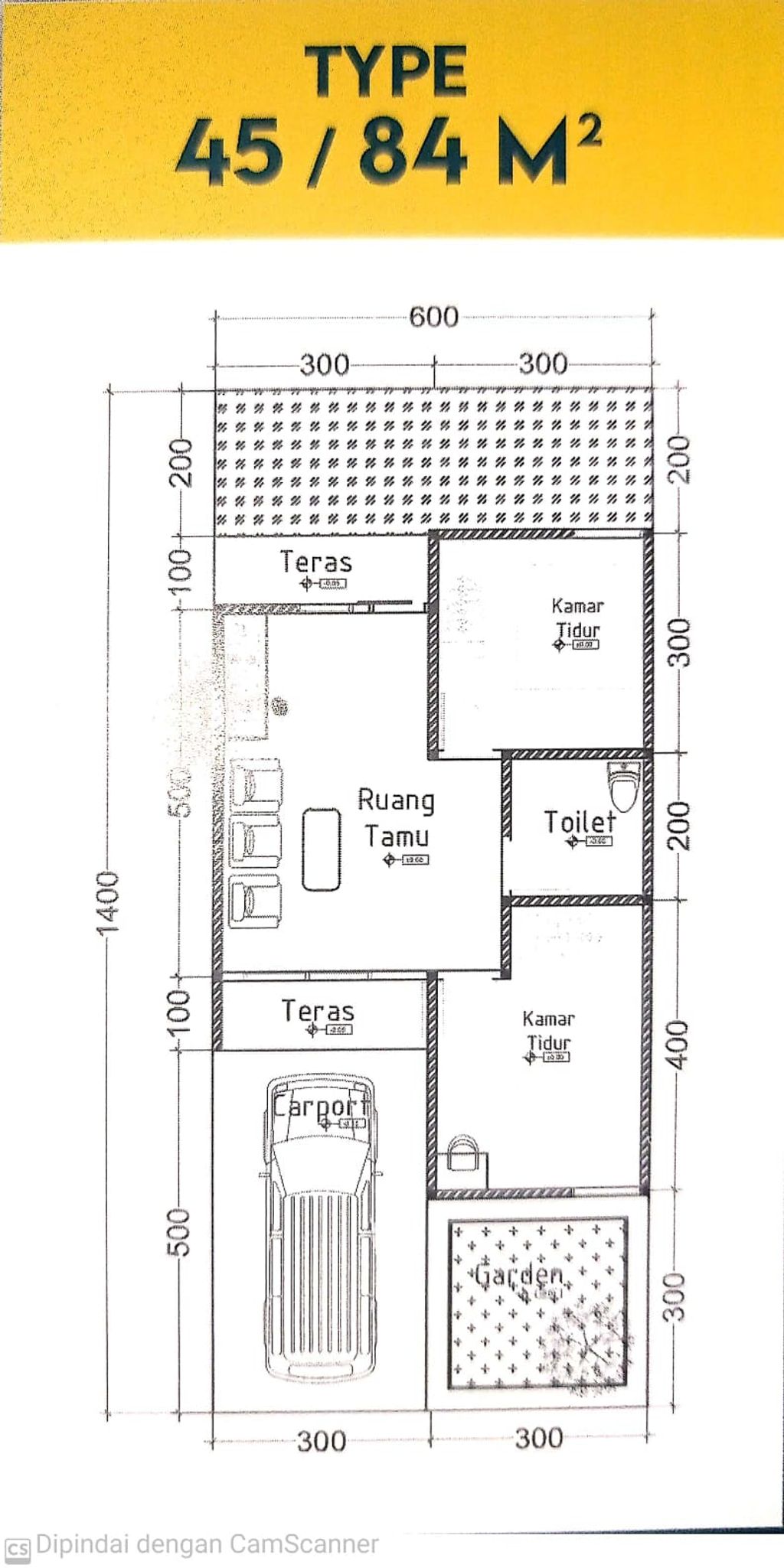 foto denah rumah tipe 45 perumahan ATHENA PARK MANSION 2