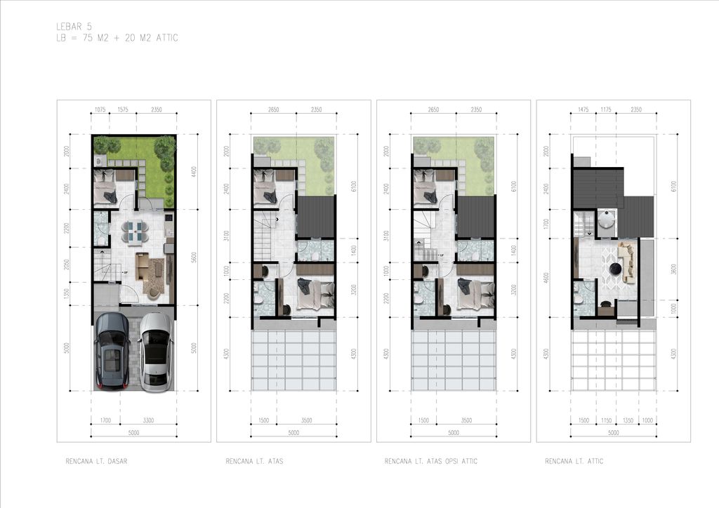 foto denah rumah tipe L5 Essence perumahan Jakarta Garden City Alamanda Essence