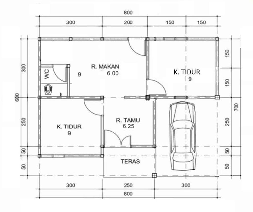 foto denah rumah tipe 36 perumahan Griya Indah Blang Weu