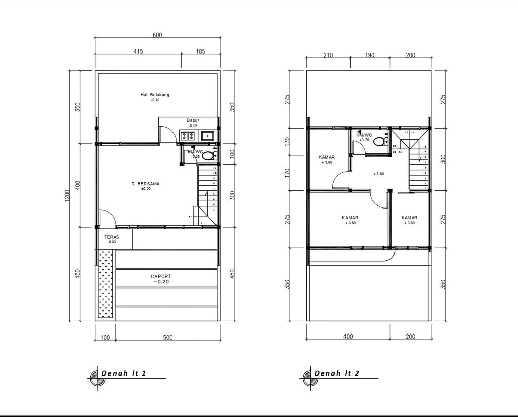 foto denah rumah tipe 60 Compact 3 Kamar HC (596) perumahan G-Land Katapang Residence 1