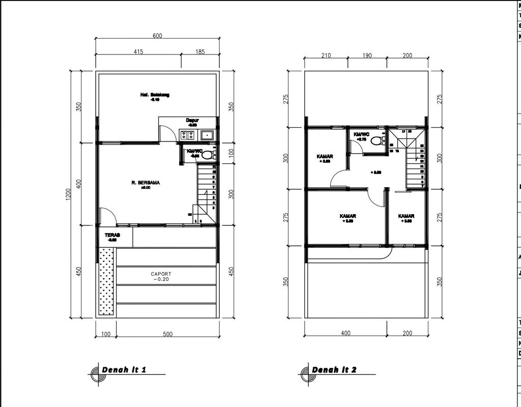 foto denah rumah tipe 60 Compact 3 Kamar HC (609) perumahan G-Land Katapang Residence 1