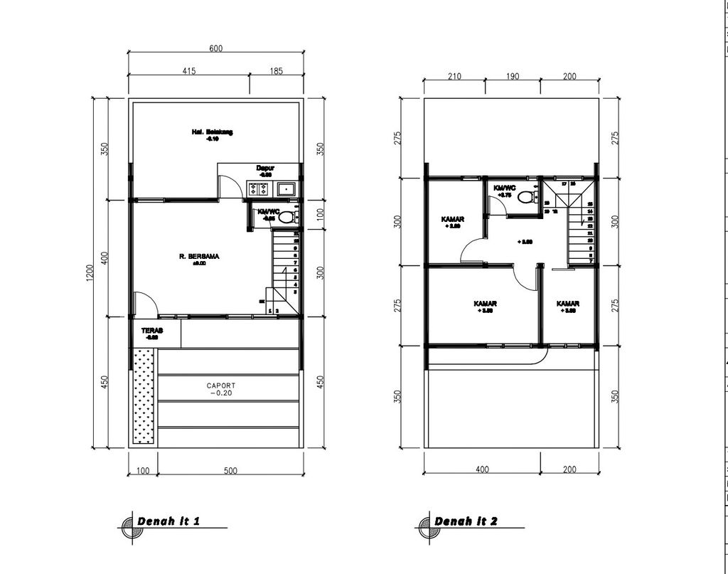 foto denah rumah tipe 60 Compact 3 Kamar HC (620) perumahan G-Land Katapang Residence 1