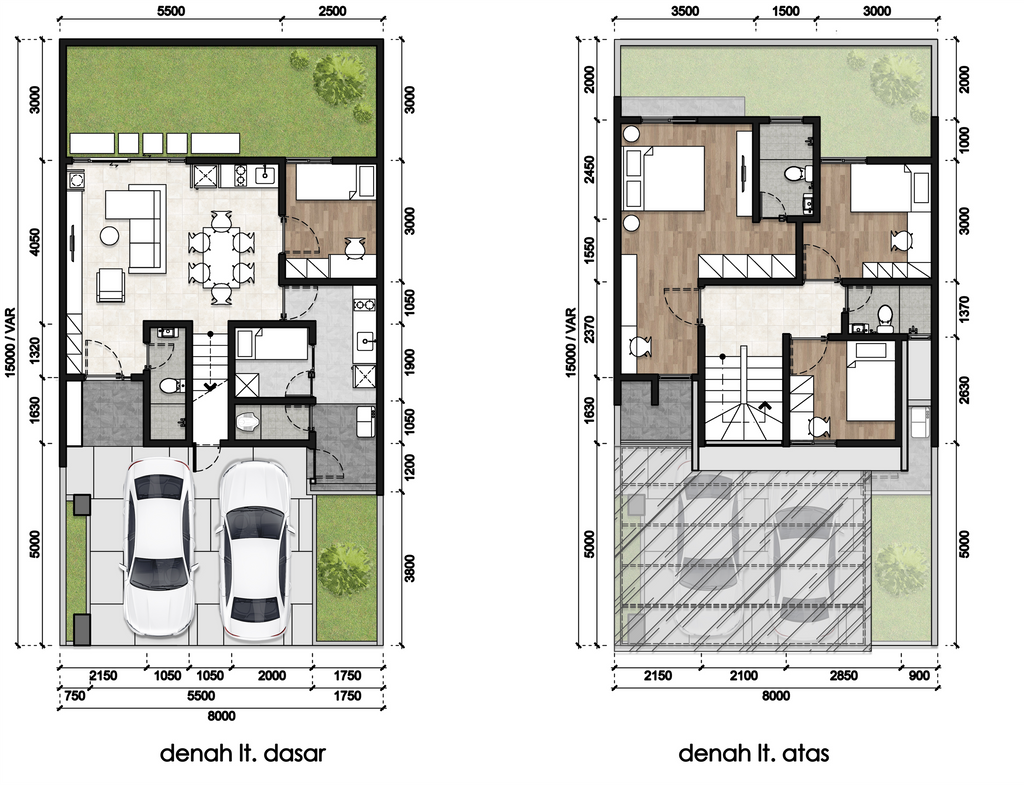 foto denah rumah tipe L8 115 perumahan Jakarta Garden City Mahakam The Signature