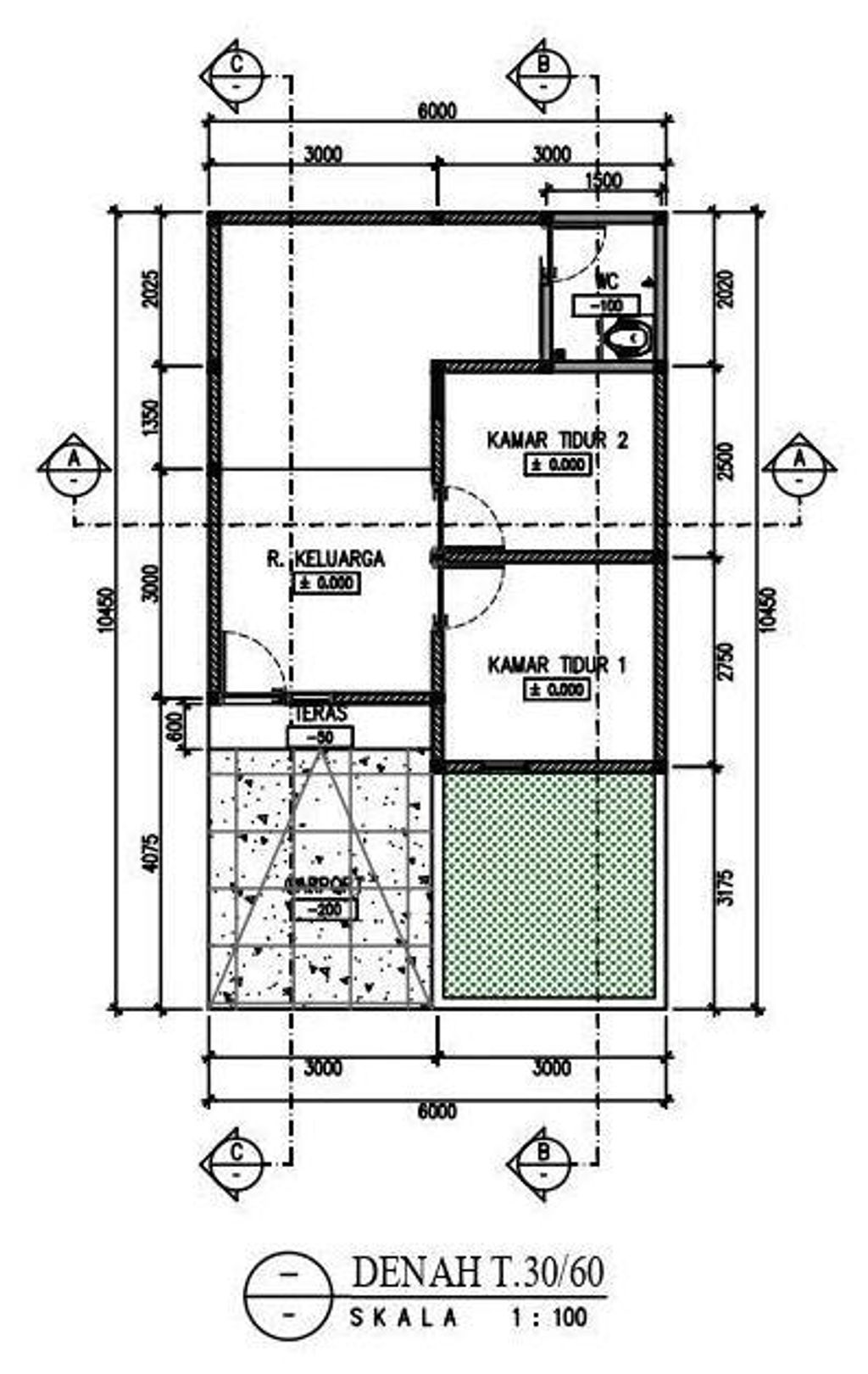 foto denah rumah tipe 30/85 perumahan Jeruksawit Regency