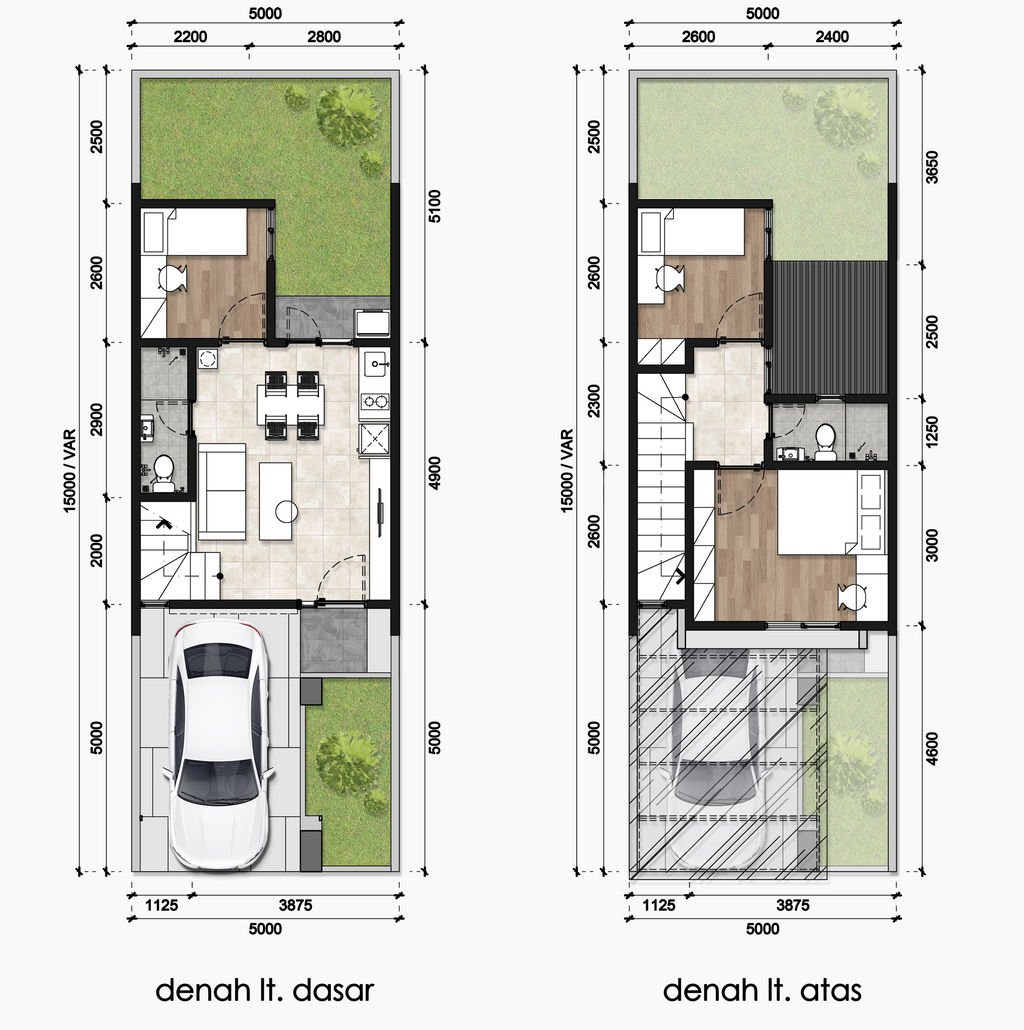 foto denah rumah tipe L5 63 perumahan Jakarta Garden City Mahakam The Signature