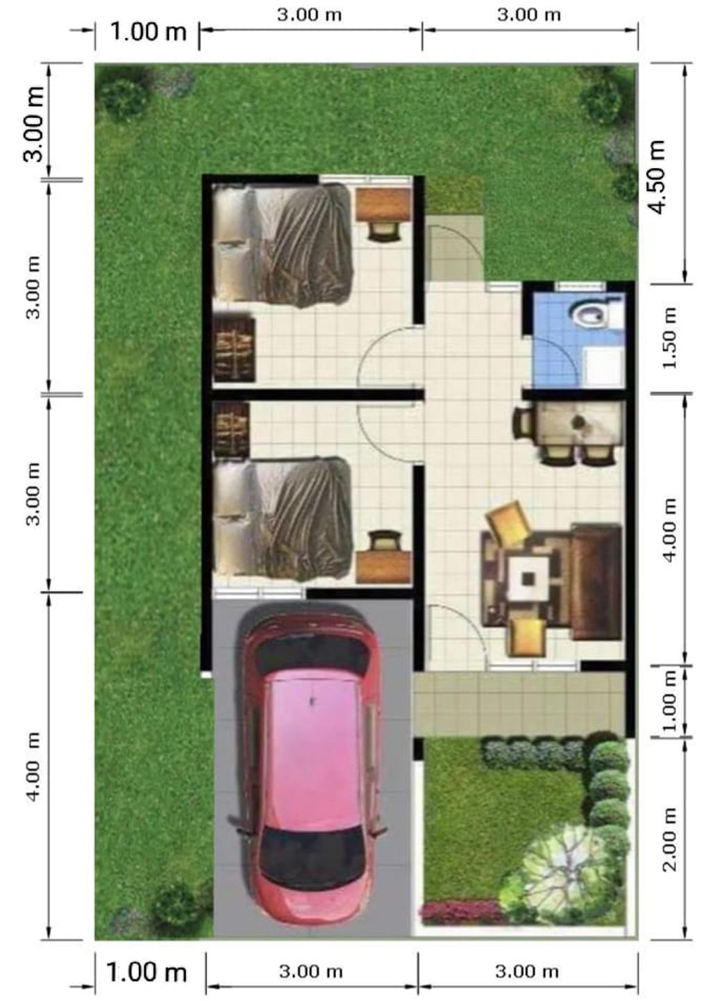 foto denah rumah tipe 36 perumahan Singgasana Residence