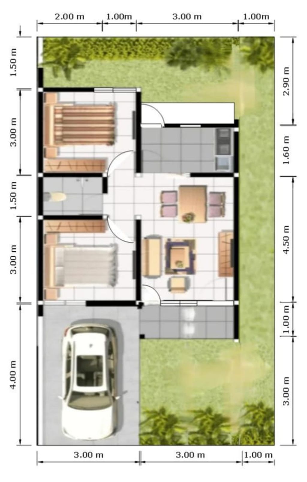 foto denah rumah tipe 40 perumahan Singgasana Residence