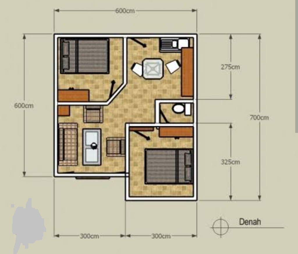 foto denah rumah tipe 36 perumahan MUBARAKAH RESIDENCE LOKASI II