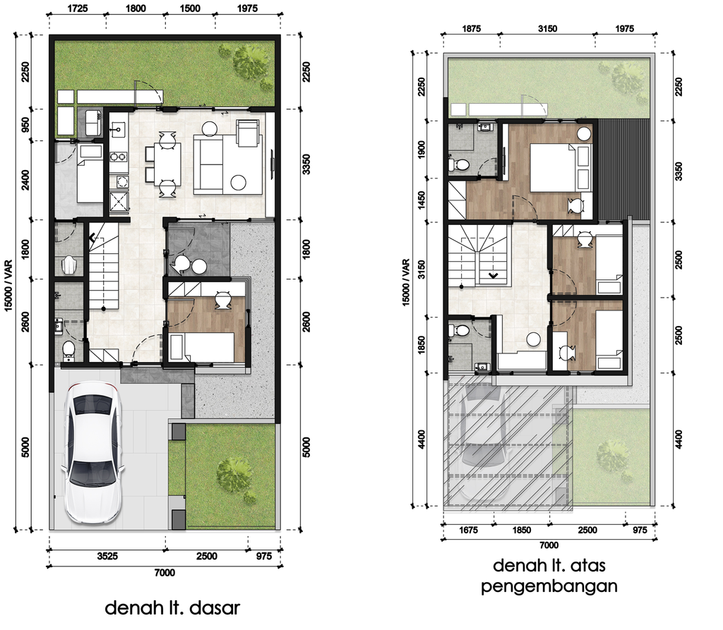 foto denah rumah tipe L7 97 perumahan Jakarta Garden City Mahakam The Signature