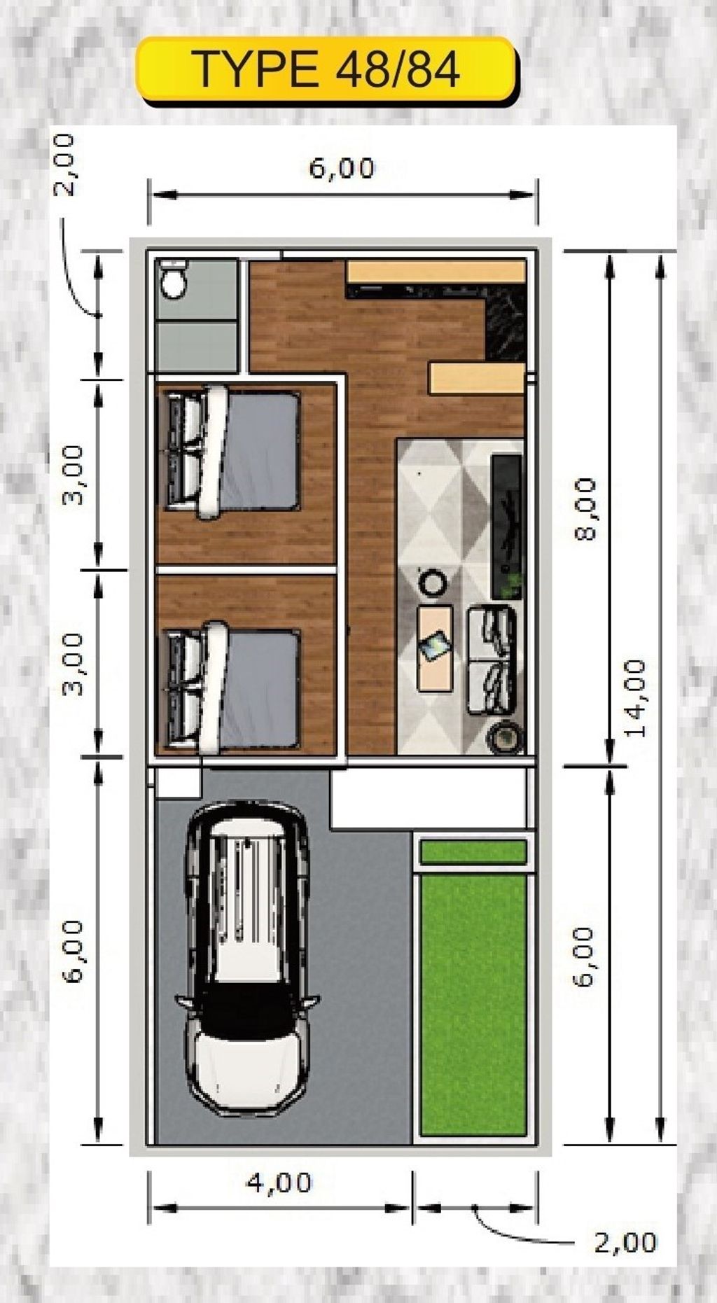 foto denah rumah tipe Komersil perumahan Aksaland Majalengka