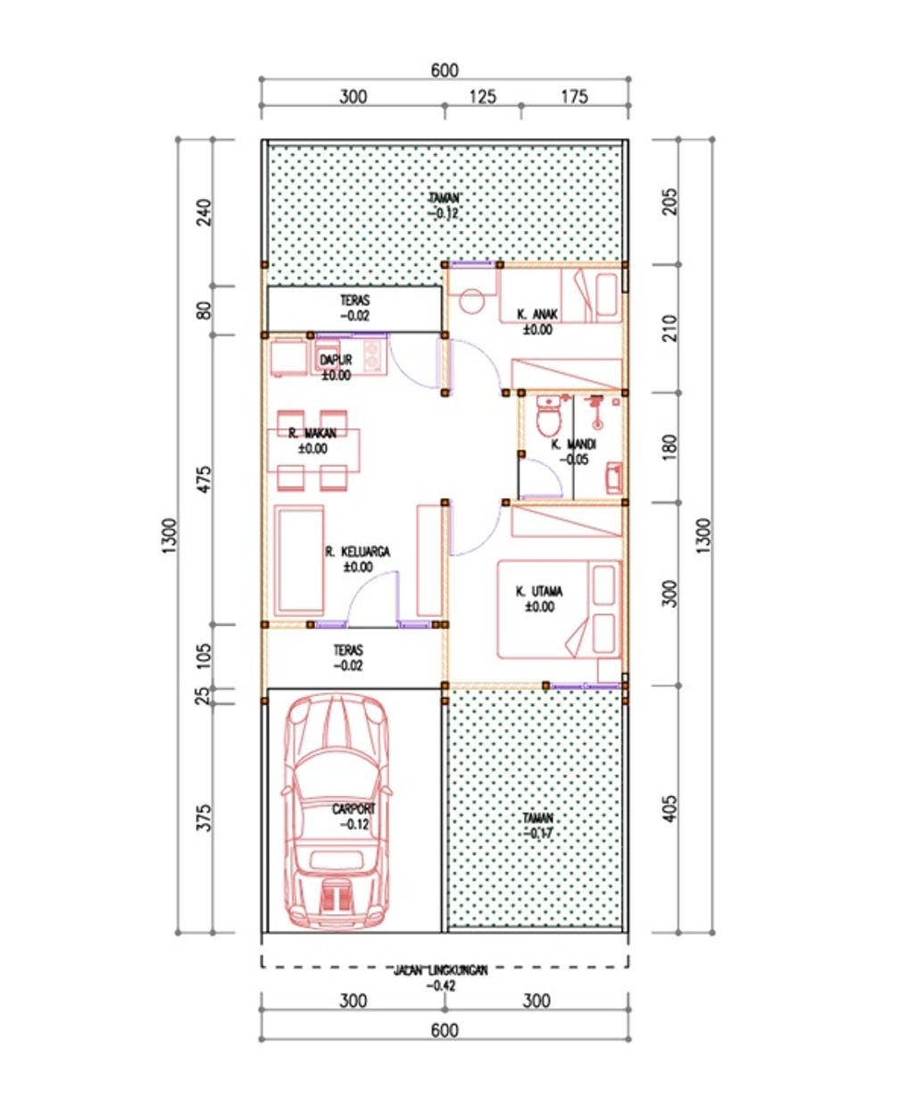 foto denah rumah tipe Blok B perumahan The Foresta - The Living Home