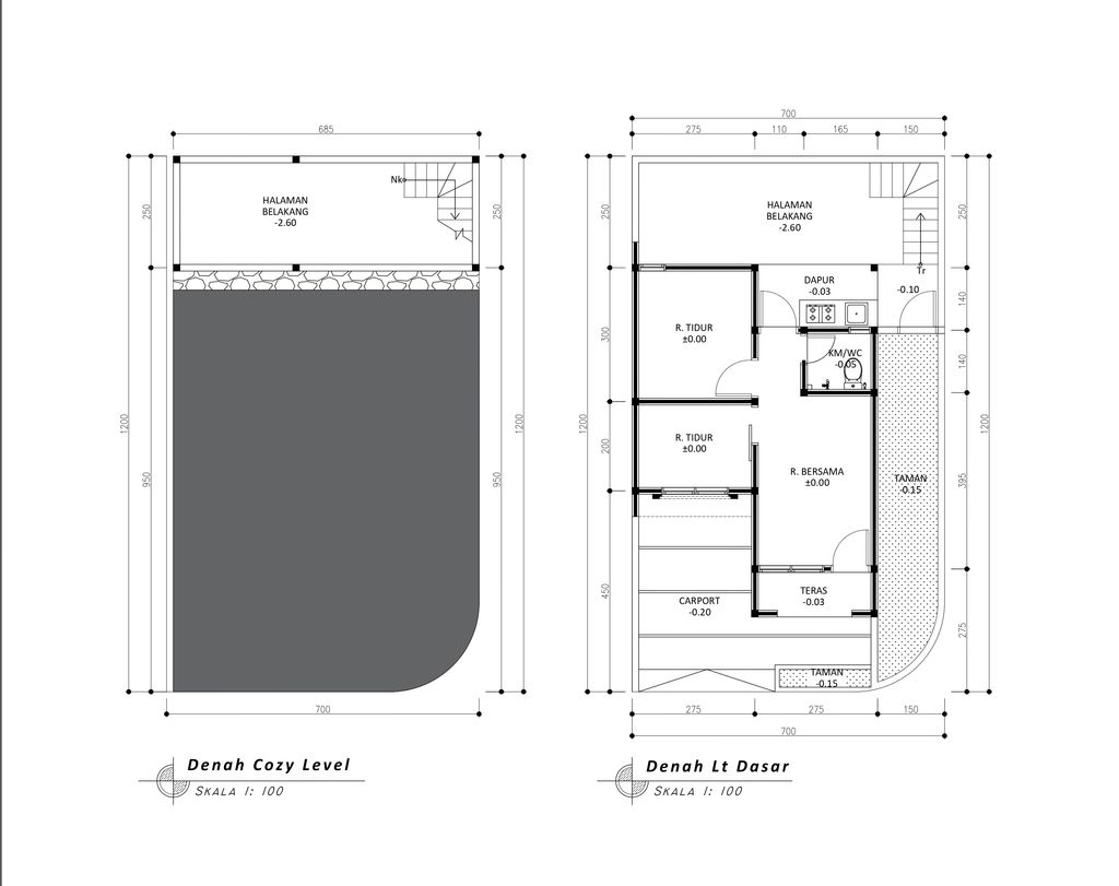 foto denah rumah tipe 30 1 Lantai - Cozy Level(447) perumahan G-Land Padalarang Valley