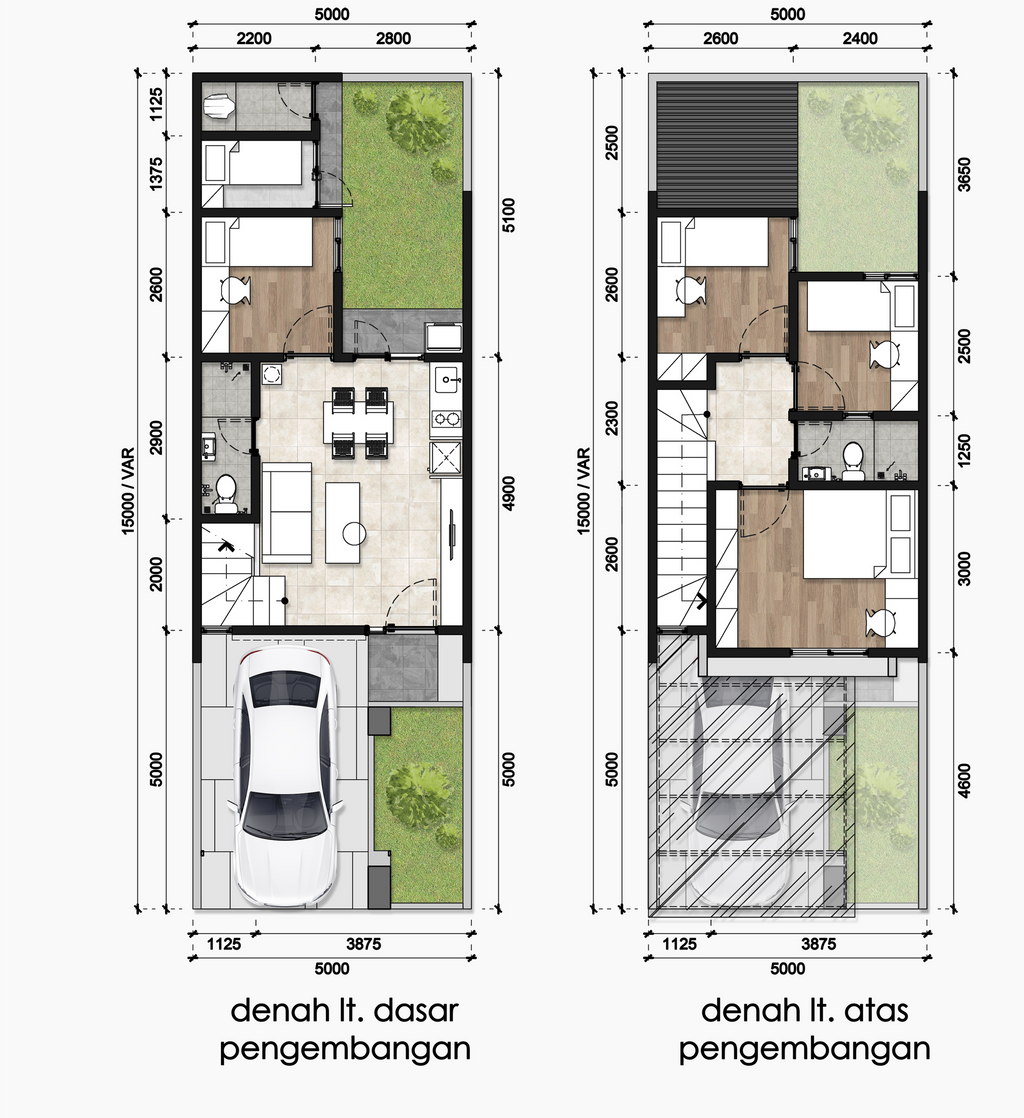foto denah rumah tipe L5 74 perumahan Jakarta Garden City Mahakam The Signature