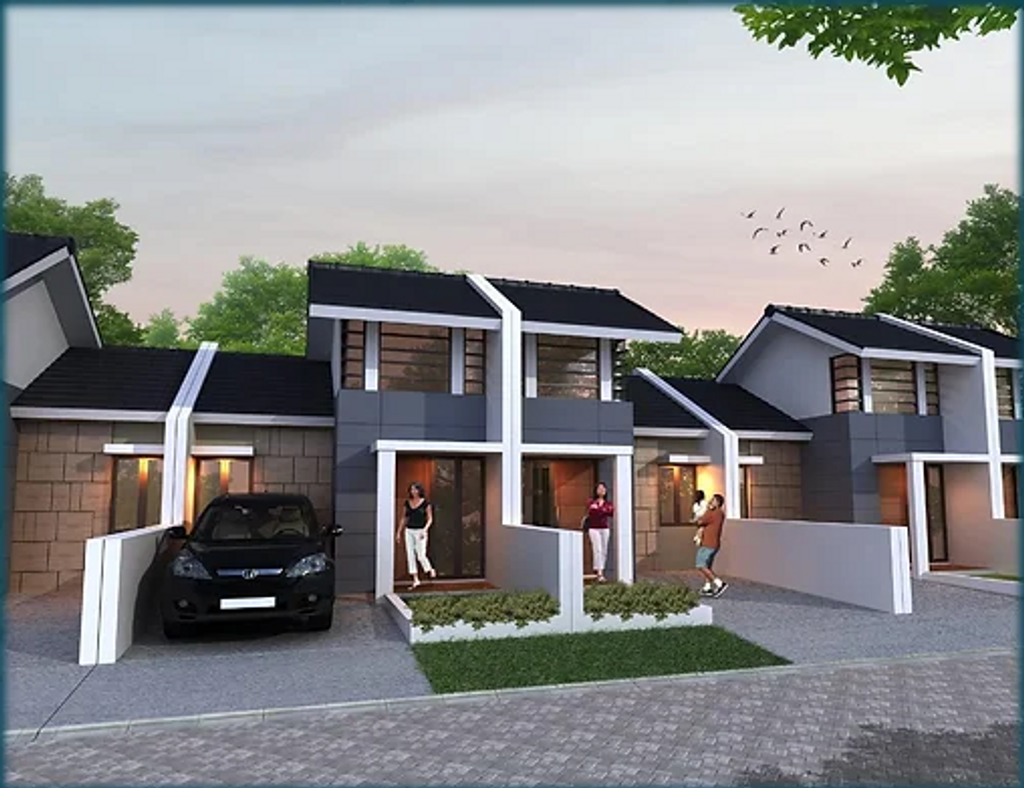 foto tampak rumah tipe 36/60 perumahan Alana Regency Medokan Ayu