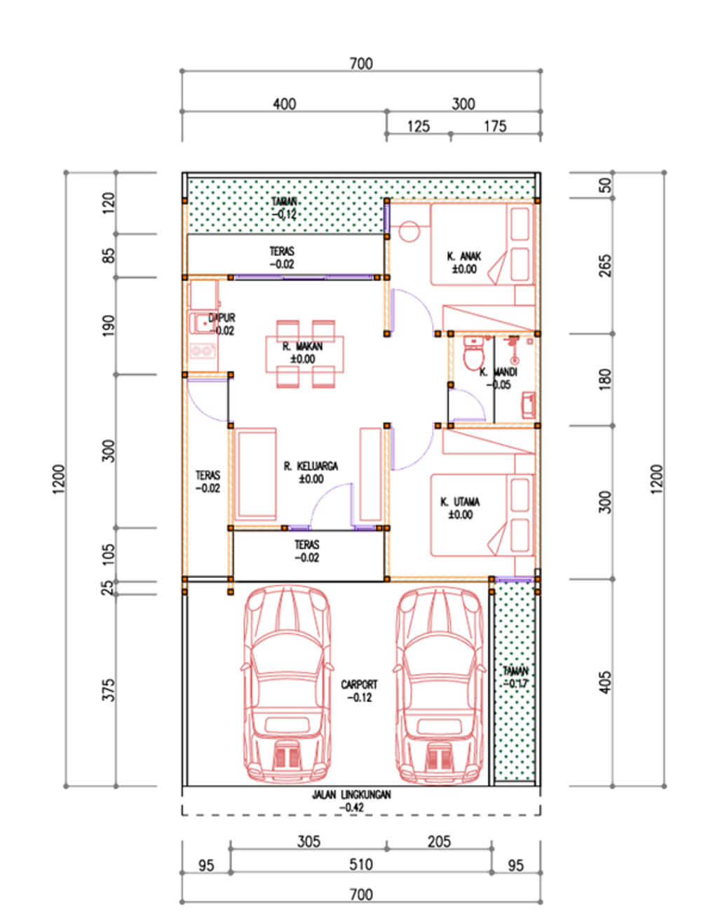 foto denah rumah tipe Blok A perumahan The Foresta - The Living Home