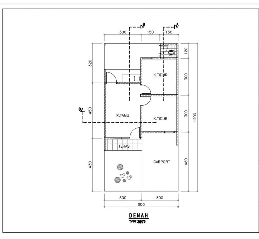 foto denah rumah tipe SUBSIDI perumahan GEHA RESIDENCE