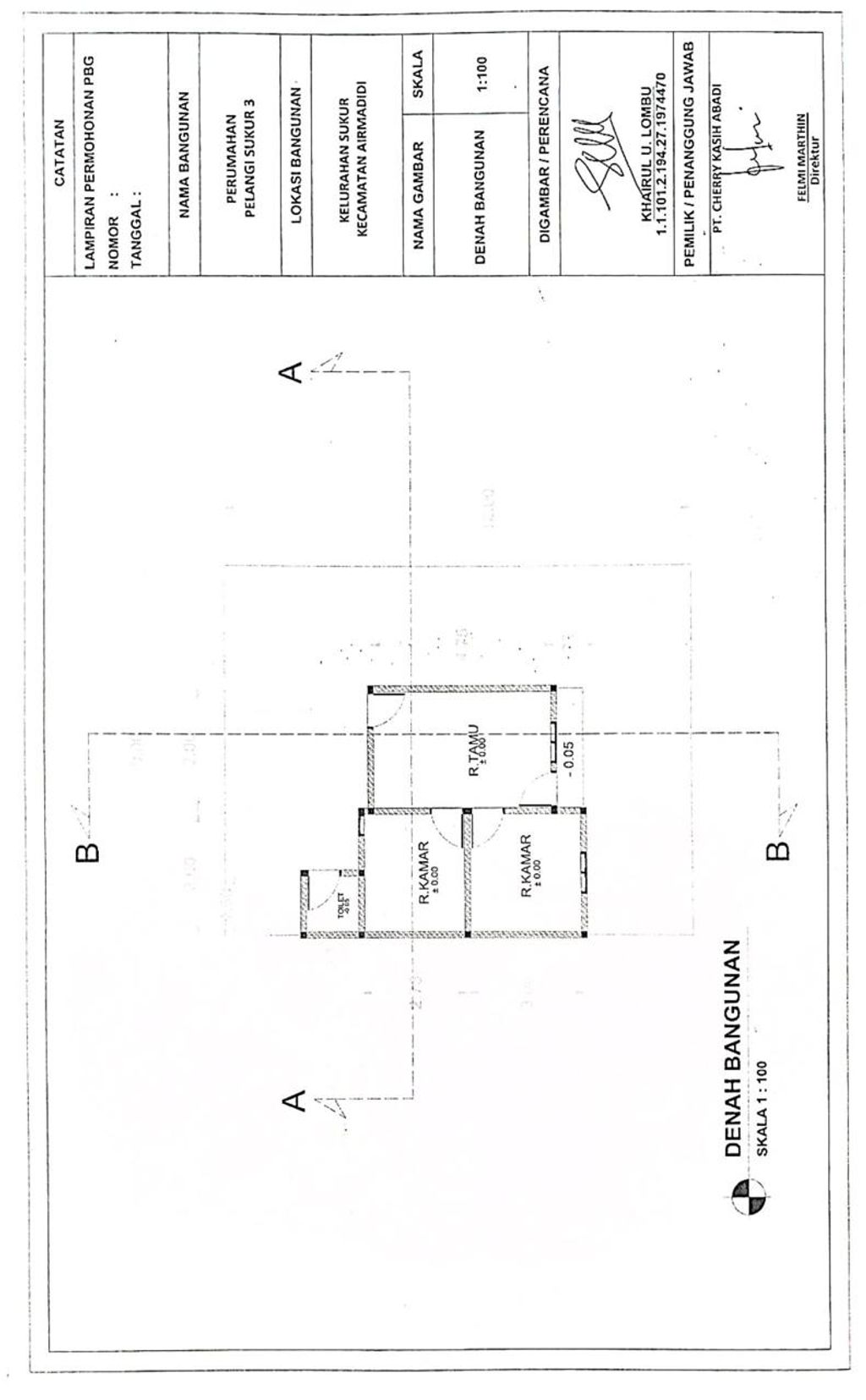 foto denah rumah tipe 36 perumahan PELANGI SUKUR 3