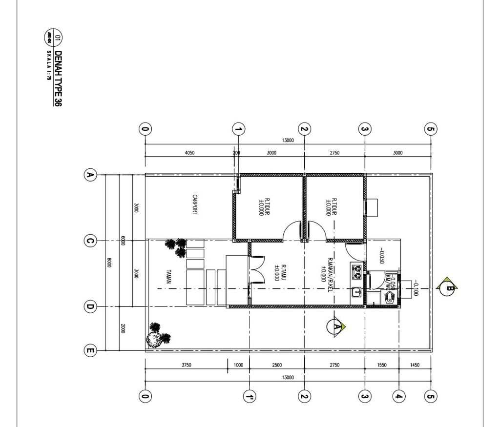 foto denah rumah tipe 36/104 SUBSIDI 2024 perumahan GARUDA RESIDENCE 3