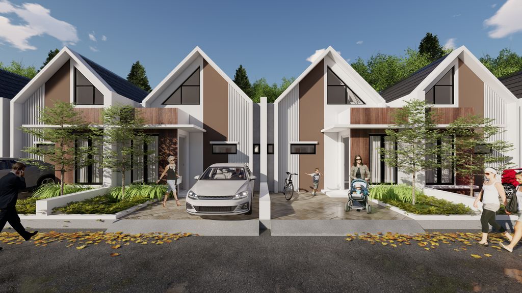 foto tampak rumah tipe DANISH perumahan Green Pilar Asri