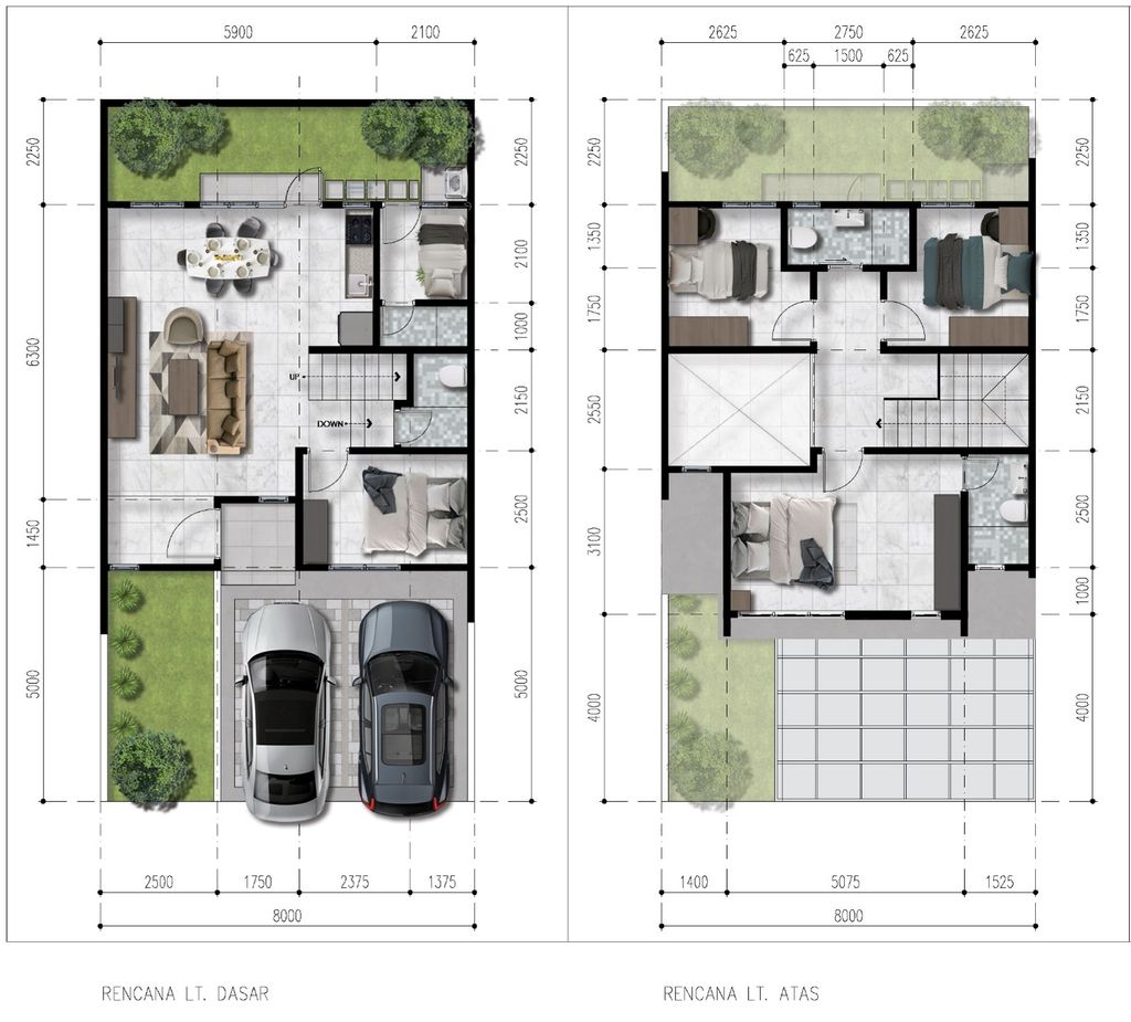 foto denah rumah tipe L8 Std 132 Essence perumahan Jakarta Garden City Yarra