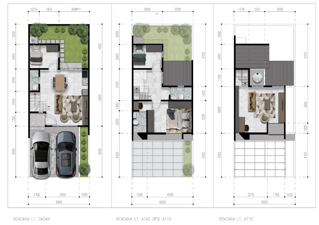 foto denah rumah tipe L6 Attic 112 Essence perumahan Jakarta Garden City Yarra