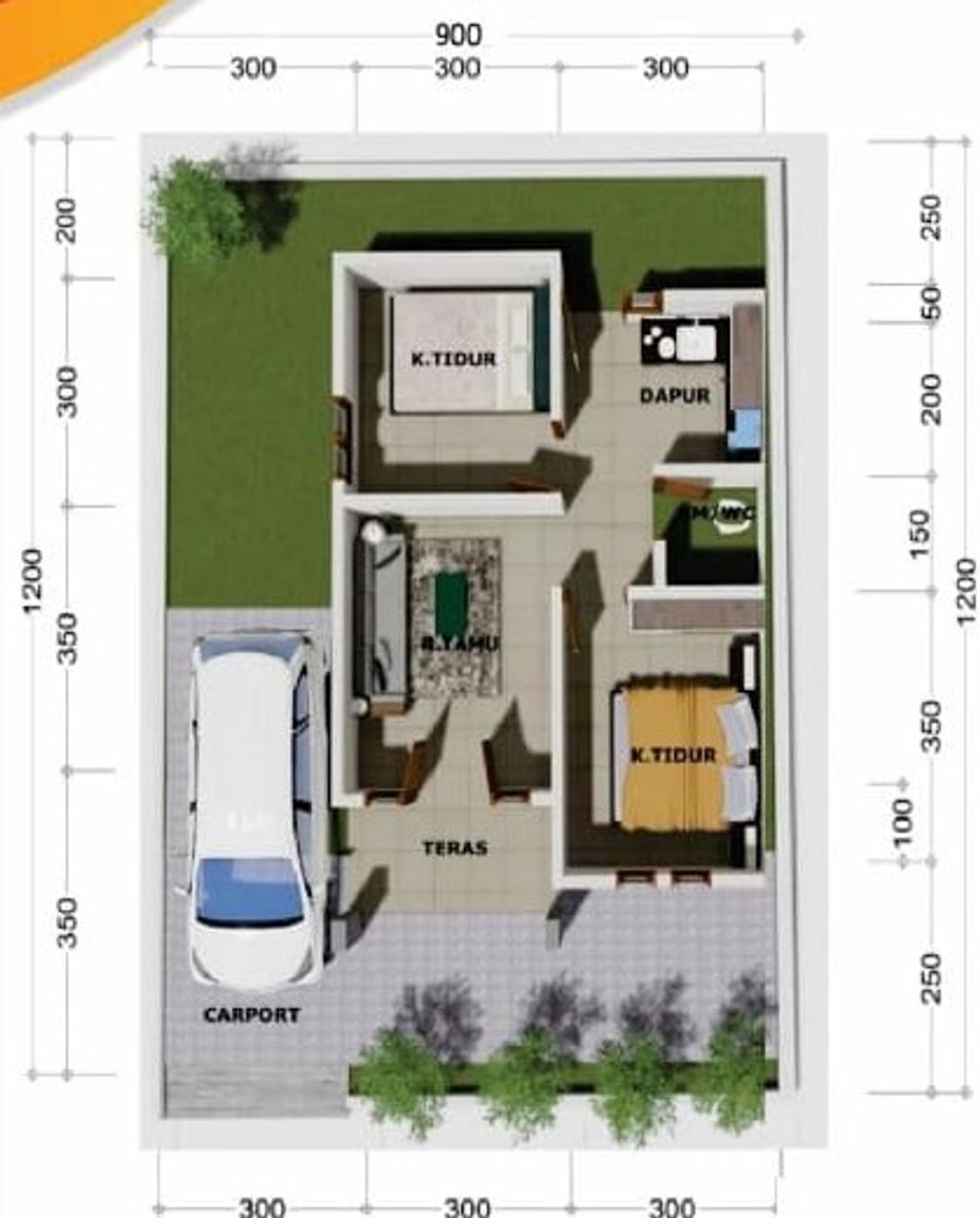 foto denah rumah tipe 36 perumahan BUKIT RATA PERMAI