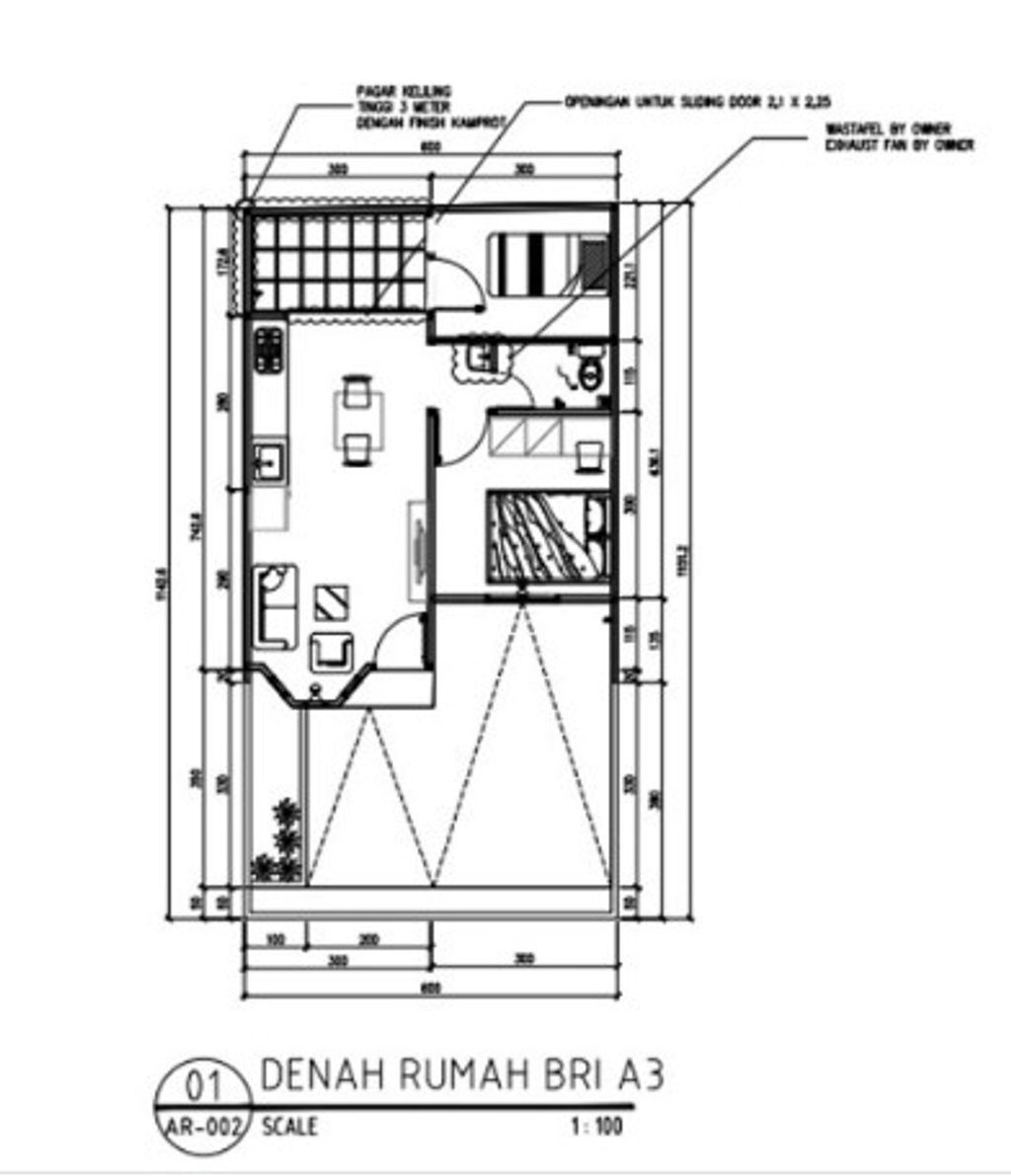 foto denah rumah tipe 36/68 perumahan BRITANIA GREEN RESORT